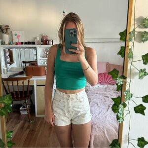 Zara white flower shorts